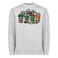 Heather Grey Soccer coffee cups Heavyweight Sweatshirt - HowdyJamesFarm