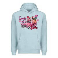 Blue Mist Loads of love Valentine's Day farm truck Premium Hoodie - FaDigitalArtStudio