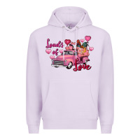 Lilac Loads of love Valentine's Day farm truck Premium Hoodie - FaDigitalArtStudio