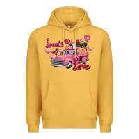 Mustard Loads of love Valentine's Day farm truck Premium Hoodie - FaDigitalArtStudio
