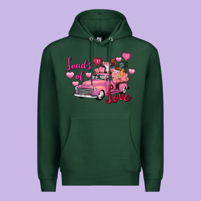 Loads Of Love Valentine's Day Farm Truck Premium Hoodie Designed By Fadigitalartstudio