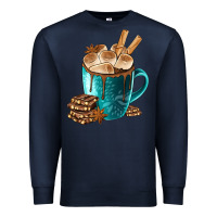 Navy Chocolate And Coffee Premium Sweatshirt - FaDigitalArtStudio