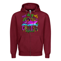 Burgundy mardi gras cruise squad Zipper Hoodie - OliviaCreatesArt