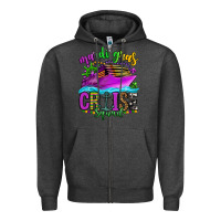 Charcoal Heather mardi gras cruise squad Zipper Hoodie - OliviaCreatesArt