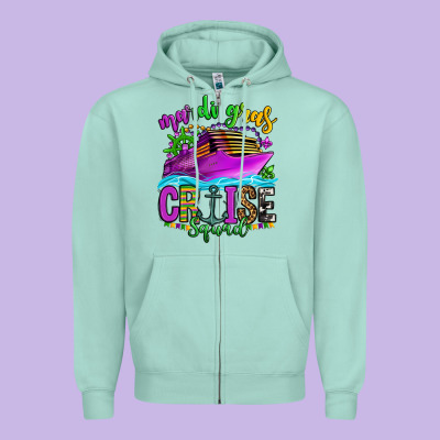 Mardi Gras Cruise Squad Zipper Hoodie Designed By Oliviacreatesart