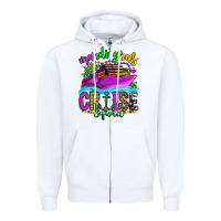 White mardi gras cruise squad Zipper Hoodie - OliviaCreatesArt