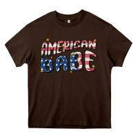 Chocolate Brown American babe Heavy Core Tee - MaliasSmallBusiness