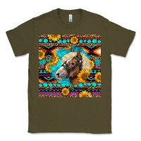 Army Green Haflinger Horse Aztec Classic Tee - LillyAllenDesigns