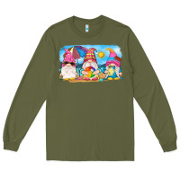 Army Green summer gnomes Long Sleeve Tee - NancyCooperArtShop