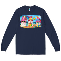Navy summer gnomes Long Sleeve Tee - NancyCooperArtShop