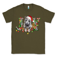 Army Green Russian Blue Cat Joy Classic Tee - LillyAllenDesigns