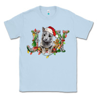 Dusty Blue Russian Blue Cat Joy Classic Tee - LillyAllenDesigns
