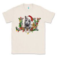 Natural Russian Blue Cat Joy Classic Tee - LillyAllenDesigns