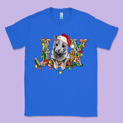 Russian Blue Cat Joy Classic Tee Designed By Lillyallendesigns