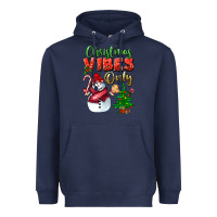 Navy christmas vibes only Heavyweight Hoodie - BundleAndBundleShop