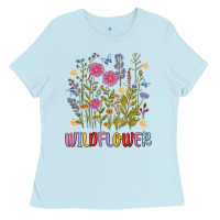 Baby Blue wildflower malias Ladies Tee - MaliasSmallBusiness
