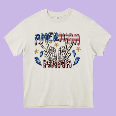 American Mama Heavy Core Tee Designed By Maliassmallbusiness