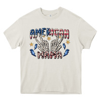 Cream american mama Heavy Core Tee - MaliasSmallBusiness