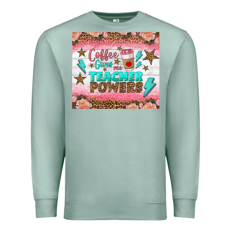 Coffee Gives Me Teacher Powers Tumbler Premium Sweatshirt by BundleAndBundleShop | Teevron