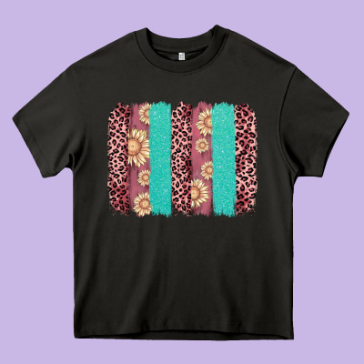 Valentine's Day Floral Leopard Brushstroke Heavy Core Tee Designed By Adodesignshop