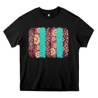 Black valentine's day floral leopard brushstroke Heavy Core Tee - AdoDesignShop