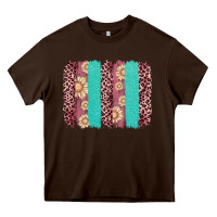Chocolate Brown valentine's day floral leopard brushstroke Heavy Core Tee - AdoDesignShop