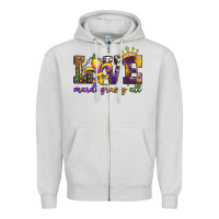 Dove Grey love. ardi gras y'all Zipper Hoodie - OliviaCreatesArt