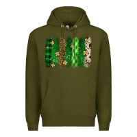 Army Green St. Patrick's Day brushstroke Premium Hoodie - OliviaCreatesArt