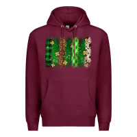 Burgundy St. Patrick's Day brushstroke Premium Hoodie - OliviaCreatesArt