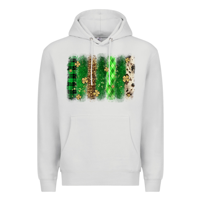 St. Patrick's Day Brushstroke Premium Hoodie by OliviaCreatesArt | Teevron
