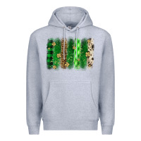 Heather Grey St. Patrick's Day brushstroke Premium Hoodie - OliviaCreatesArt