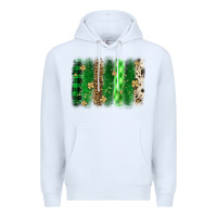 White St. Patrick's Day brushstroke Premium Hoodie - OliviaCreatesArt