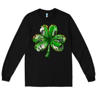 Black shamrock with leopard and cowhide Long Sleeve Tee - NancyCooperArtShop