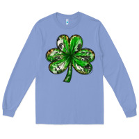 Colony Blue shamrock with leopard and cowhide Long Sleeve Tee - NancyCooperArtShop