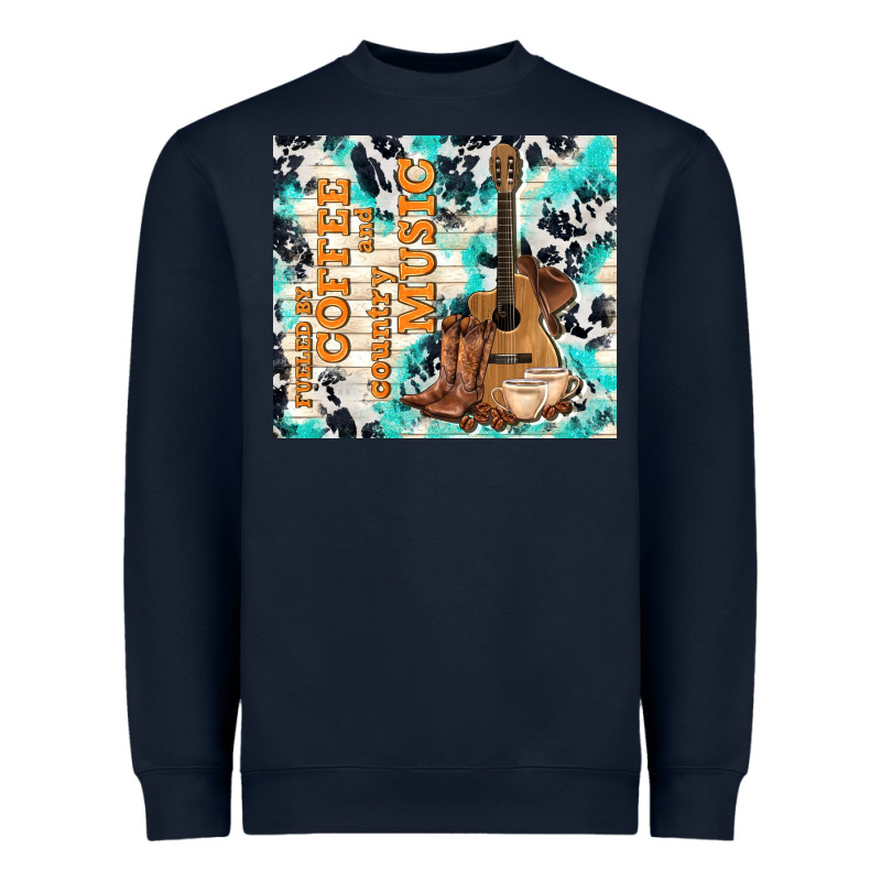 Fueled By Coffee And Country Music Heavyweight Sweatshirt by TumblerDesignByShophia | Teevron