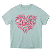 Arona breast cancer awareness heart Heavy Core Tee - MaliasSmallBusiness