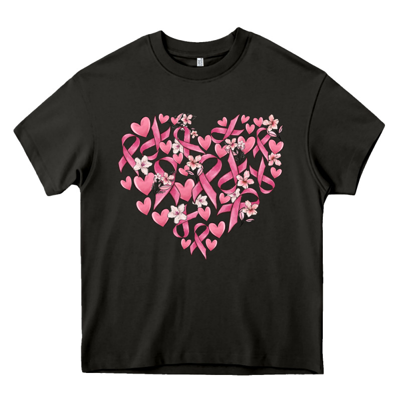 Breast Cancer Awareness Heart Heavy Core Tee by MaliasSmallBusiness | Teevron