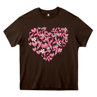 Chocolate Brown breast cancer awareness heart Heavy Core Tee - MaliasSmallBusiness