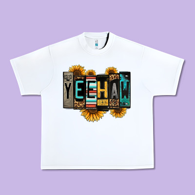 Yeehaw License Plate Letters Urban Heavy Tee Designed By Jasminsmagicworld