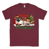 Burgundy siamese cat meowy christmas Classic Tee - LillyAllenDesigns