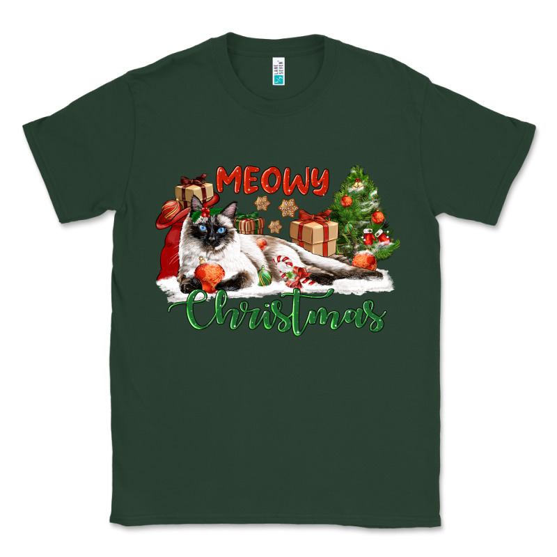 Siamese Cat Meowy Christmas Classic Tee by LillyAllenDesigns | Teevron