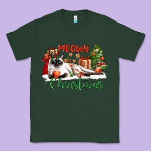 Siamese Cat Meowy Christmas Classic Tee Designed By Lillyallendesigns