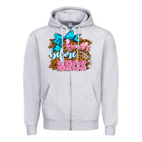 Heather Grey bows before bros olivia Zipper Hoodie - OliviaCreatesArt