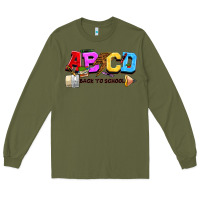 Army Green abcd back to school Long Sleeve Tee - NancyCooperArtShop