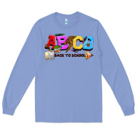 Colony Blue abcd back to school Long Sleeve Tee - NancyCooperArtShop