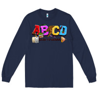 Navy abcd back to school Long Sleeve Tee - NancyCooperArtShop