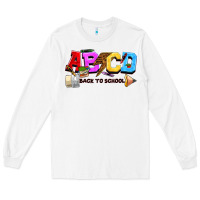 White abcd back to school Long Sleeve Tee - NancyCooperArtShop