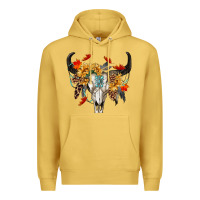 Antique Gold Fall Bull Skull Premium Hoodie - RanaPortraitStore