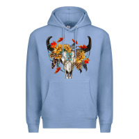 Colony Blue Fall Bull Skull Premium Hoodie - RanaPortraitStore