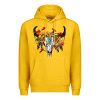 Lemon Fall Bull Skull Premium Hoodie - RanaPortraitStore